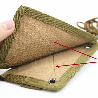 Tactical ID Card Holder Hook Loop Patch Tour Guide Badge Holders Outdoor Travel ID Pouch Pen Purse Tactical Style Badge Bag