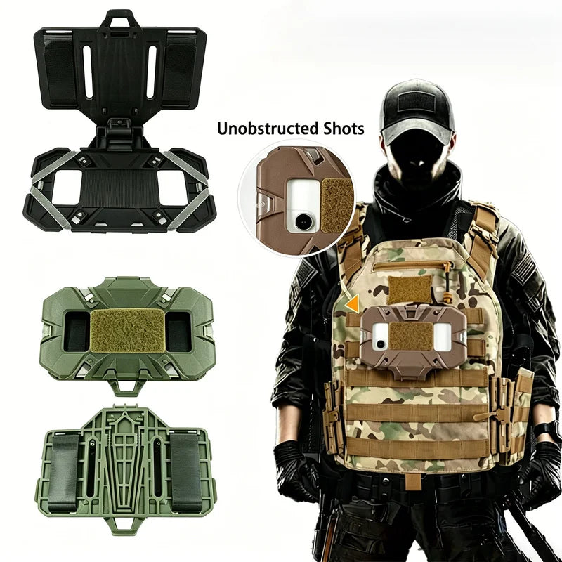 Tactical MOLLE Admin Panel Foldable Phone GPS Holder Chest Rig Vest Accessory For Hunting Airsoft Outdoor