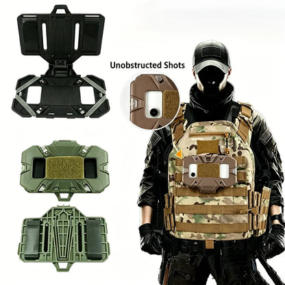 Tactical MOLLE Admin Panel Foldable Phone GPS Holder Chest Rig Vest Accessory For Hunting Airsoft Outdoor