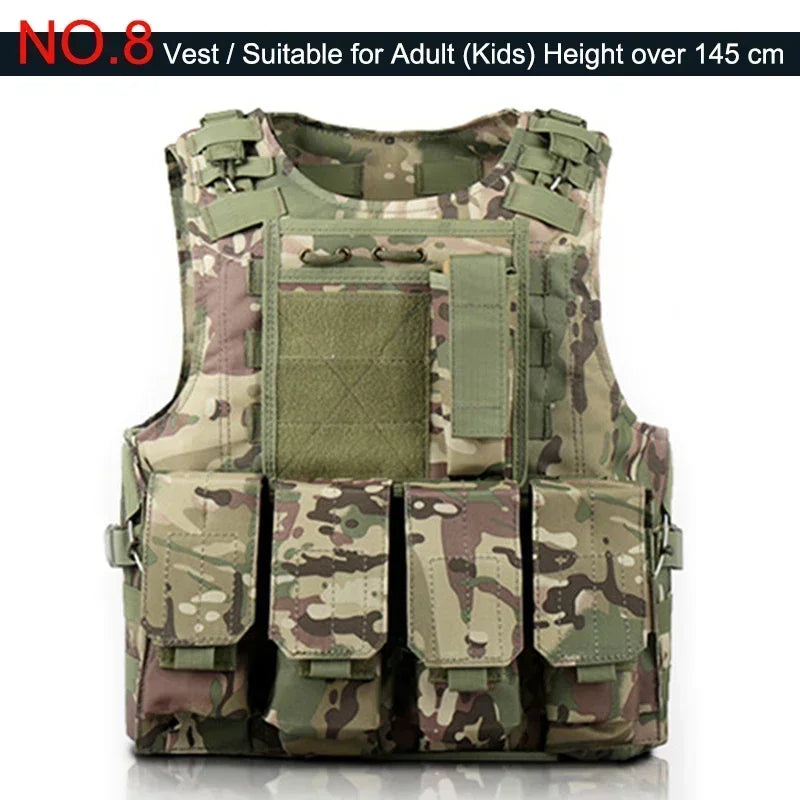 Outdoor Airsoft Tactical Kids Children Vest Uniform  Hunting Equipment Kids Boy Girl Camouflage Hiking CS Hunting Clothes