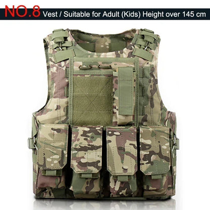 Outdoor Airsoft Tactical Kids Children Vest Uniform  Hunting Equipment Kids Boy Girl Camouflage Hiking CS Hunting Clothes