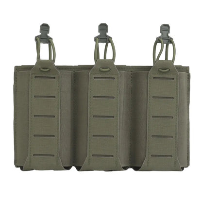 Tactical Vest Plate Carrier Front Flap Triple Magazine Pouch Lightweight Elastic Open-Top Mag Pouches for M4 AK AR Airsoft Gear
