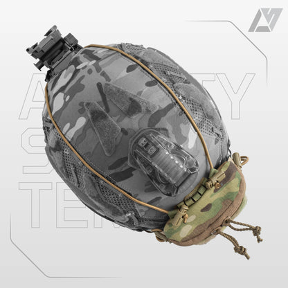 AS Smart System Helmet Rear Storage Pouch Fit Shaw Style Brain Pouch Tiger Spot 500D for Airsoft Wargame