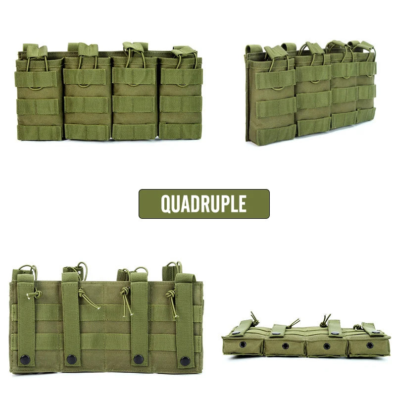 1000D Tactical Magazine Pouch Double/Triple/Quadruple Mag Pouch Airsoft Ak 5.56mm M4 Ar Rifle Hunting Accessories