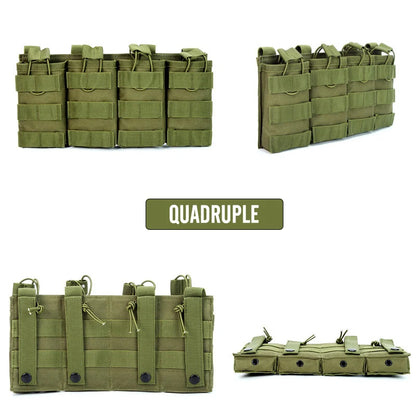 1000D Tactical Magazine Pouch Double/Triple/Quadruple Mag Pouch Airsoft Ak 5.56mm M4 Ar Rifle Hunting Accessories