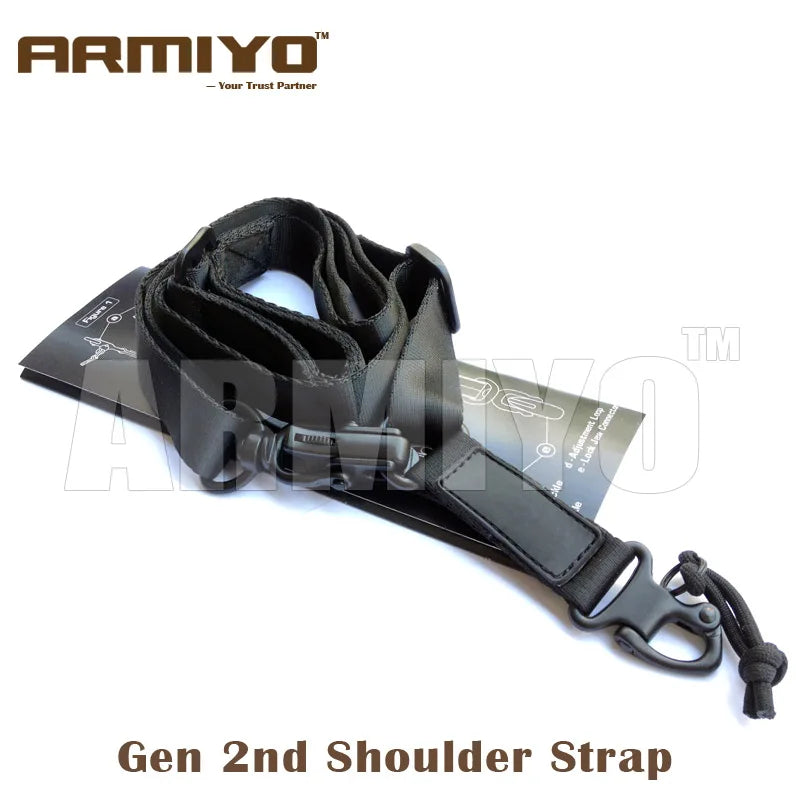 Armiyo Tactical Mission S2 S3 S4 Hunting Sling 2 Point Adjustable Shoulder Strap Belt Mount Carry Kettle Camera Scope Bag Box