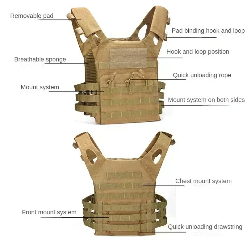 C Nylon Tactical Vest Body Armor Hunting Carrier Airsoft Accessory Combat MOLLE Camo Cosplay  Army Vest CS Game Jungle Equipment