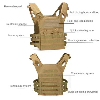 C Nylon Tactical Vest Body Armor Hunting Carrier Airsoft Accessory Combat MOLLE Camo Cosplay  Army Vest CS Game Jungle Equipment