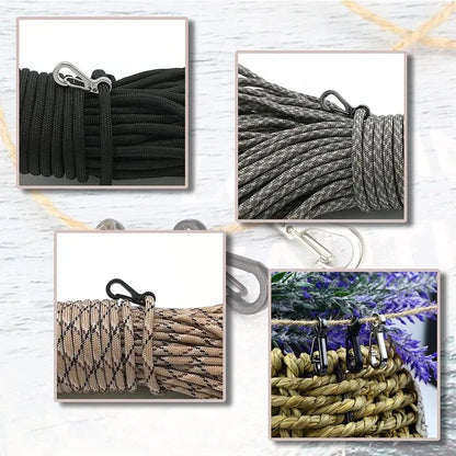 20Pcs Mini Carabiners Set Outdoor EDC Rope Spring Clasps Keychain Camping Hooks Paracord Clips Tactical Survival Buckle