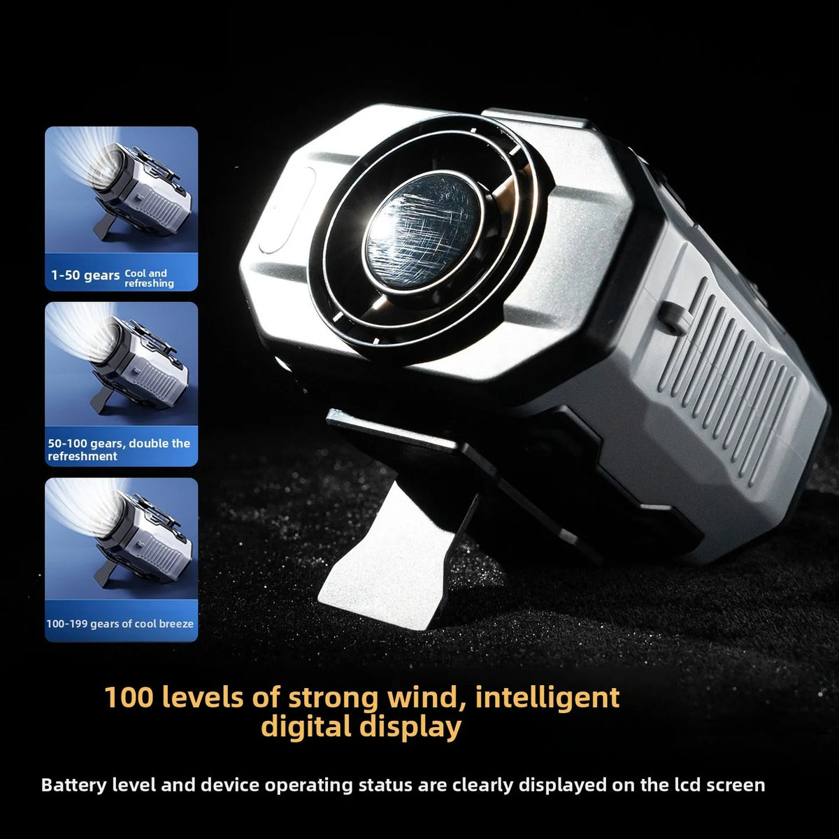 USB Waist & Neck Hanging Cooling Fan Portable Clip Air Cooler Summer Heat Relief Fan for Tactical Outdoor Sports