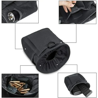 1Pcs 19x12x6cm Waterproof Nylon Camouflage Outdoor Molle Waist Pack Recycle Dump Drop Pouch for Hiking Hunting EDC Accessories