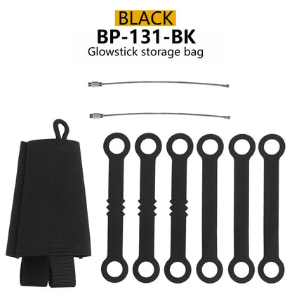 Fluorescent Stick Portable Storage Bag with MOLLE System 6 Pack Glow Sticks Store Pouch Chemlights Keeper for Outdoor Camping