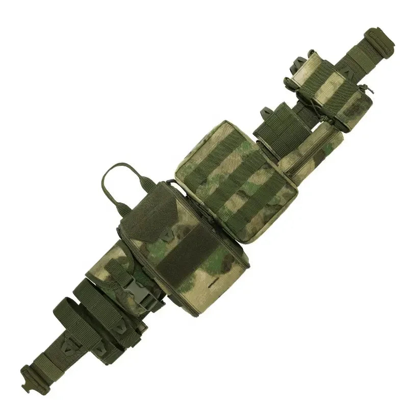 Tactical Vest Tactical Combat Duty Utility Belt Tactical Waist Bag 8 in 1 ATFG MOX Camouflage Molle Combat Belt With Pouches