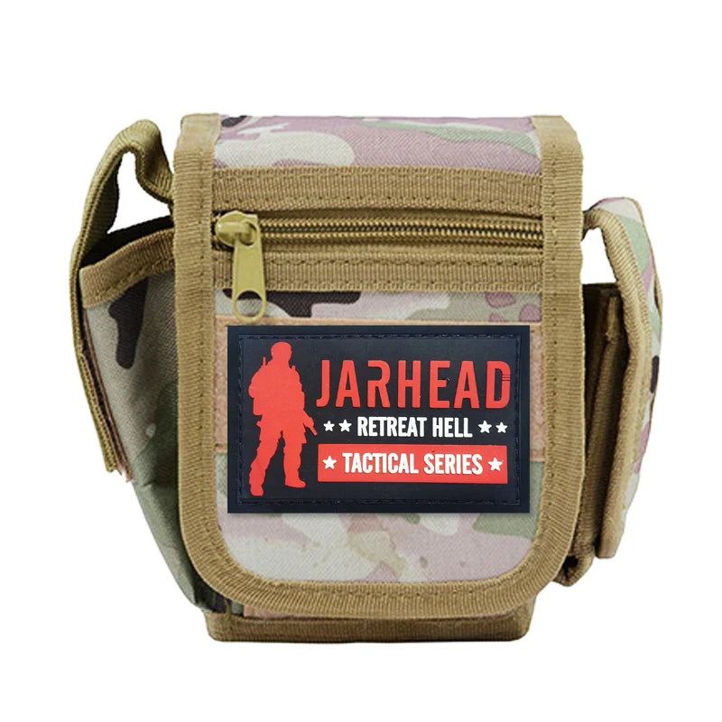 EDC Molle Tactical Pouch Outdoor Tool Kit Hiking Cycling Belt Waist Bag Hunting Miscellaneous Bag With Personality PVC Patches
