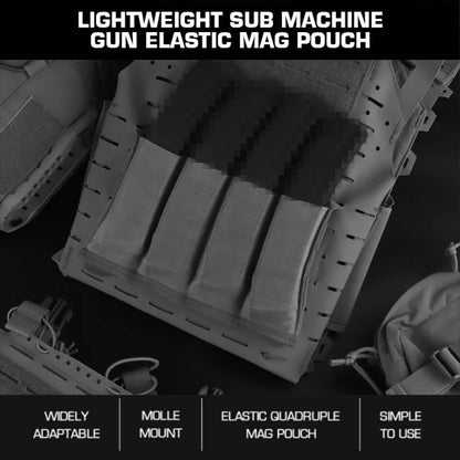 Lightweight SMG Magazine Pouch | Elastic Retention MOLLE Holder | Subcompact EDC Organizer