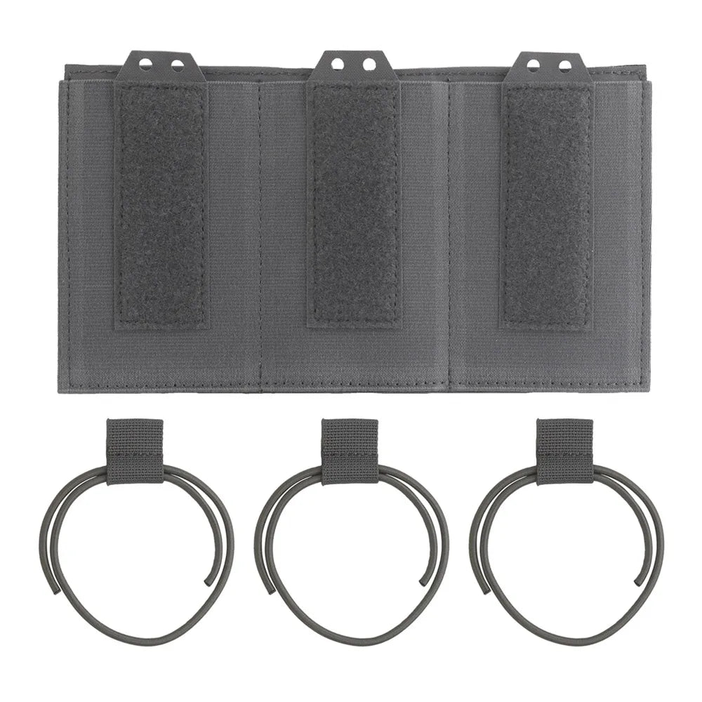 SP Elastic Single Triple Molle Mag Holster Compatible with AR 5.56 Magazine Vest Airsoft Front Panel Expansion Second Layer Bag