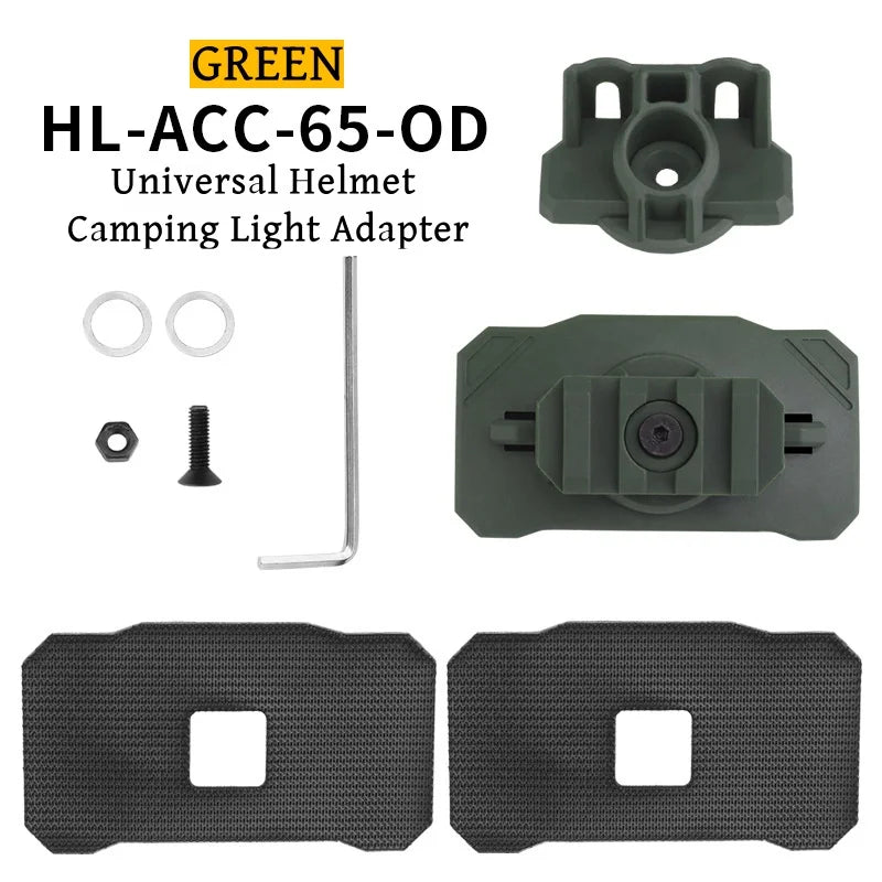 Outdoor Helmet Light Mount Adapter Shooting Camping Universal Helmets Flashlight Holder Hook and Loop Attachment Rotatable