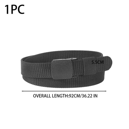 Adjustable Kids Canvas Belt No Hole Elastic Waistband for School Uniform Children Trousers Belt with Smooth Snap for Buckle Safe