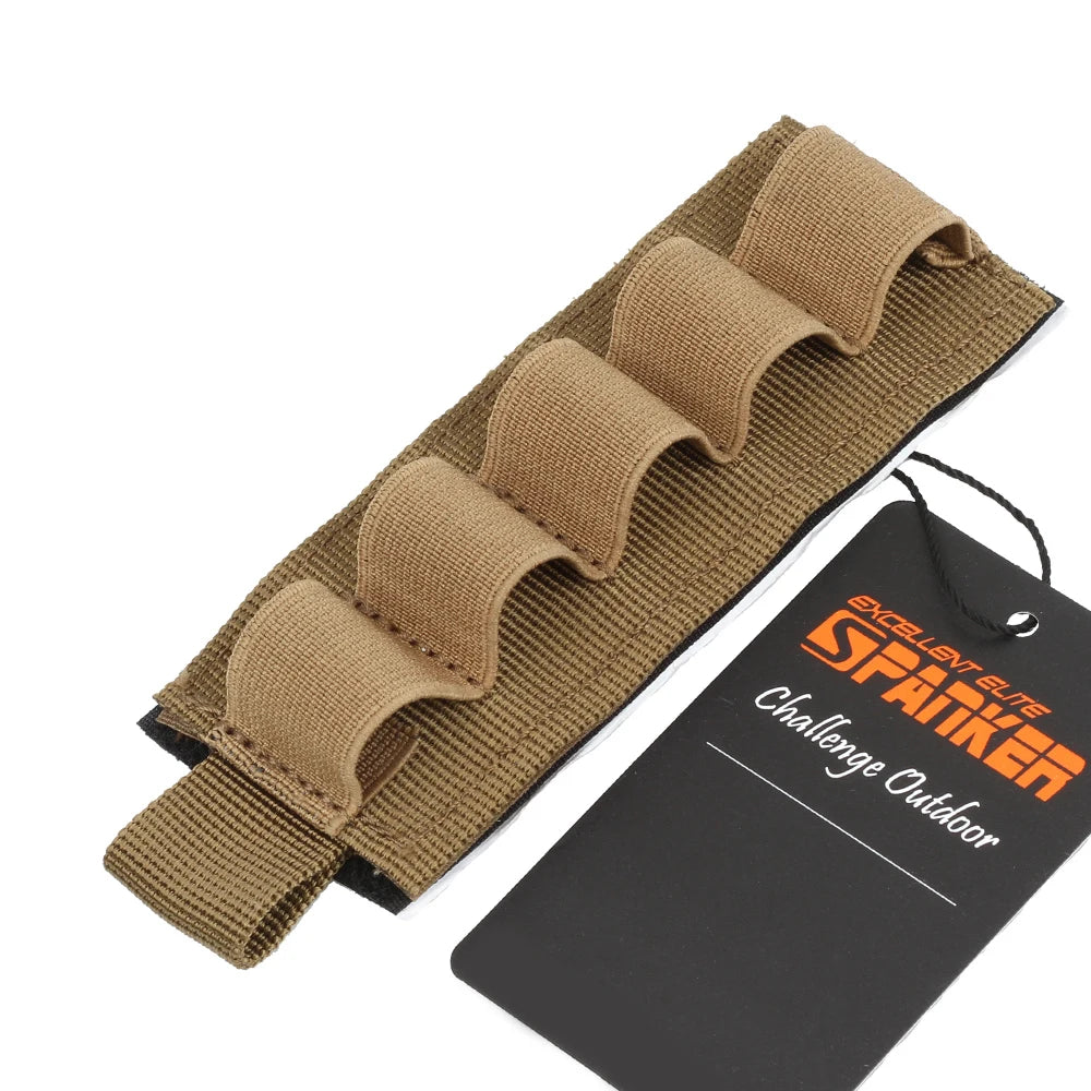 5 Rounds Shotgun Buttstock Ammo Pouch Shell Holder Bullet with Magic Tape  Back Cartridge Carrier Hunting Gun Accessory