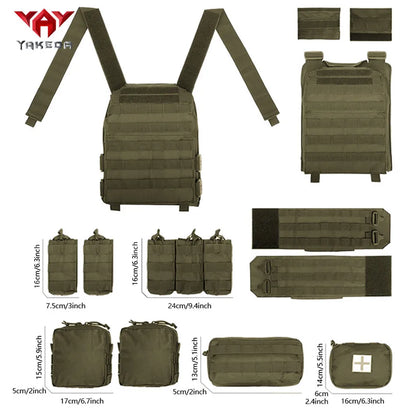 YALEDA 600D Wear-resistant Tactical Vest Training Combat Equipment Quick Release Breathable With Magazine Clip Bag Medical Pouch