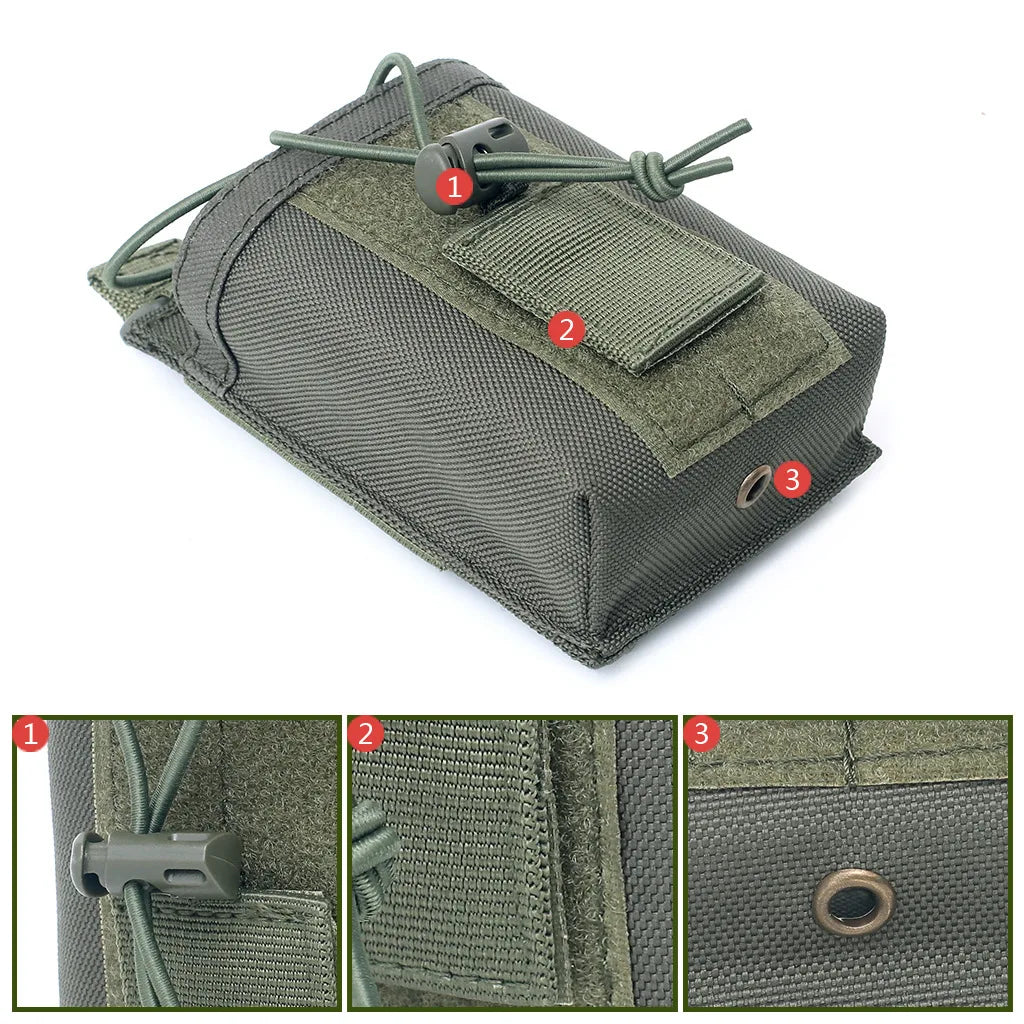 Nylon Molle Radio Pouch Walkie Talkie Holder Bag Sports Pendant Hunting Magazine Mag Pouch Outdoor Gear