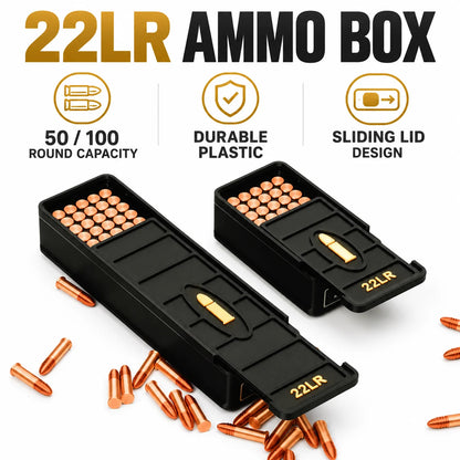 .22LR Ammo Storage Box 50/100 Round Two Ammo Capacity Storage Box 3D Printed Plastic Material