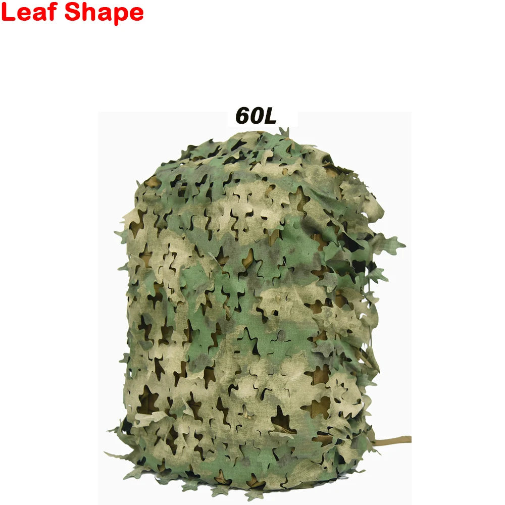 3D Camo Net Backpack Cover 60L 80L  Laser Cut Camouflage Hunting Backpack Cover Paintball Paratrooper Hunting Accessories