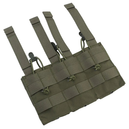 Dual Purpose 5.56 M4 Triple Magazine Pouch Tactical Vest K series Plate Carrier Front Placard AG 3 MAG Bag Holder