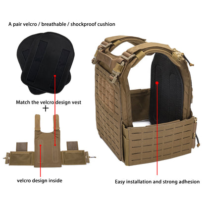 One Pcs/Pair Plate Carrier Cushion Breathable  Black Tactical Vest Air Mesh Padfor Outdoor Military Hunting Accessories