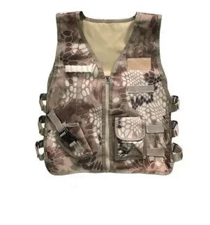 Tactical Children Vest Boy Girl Camouflage CS Game Vest Kids Hunting Cosplay Fishing CS Fans Outdoor Clothing for 3-6 Years