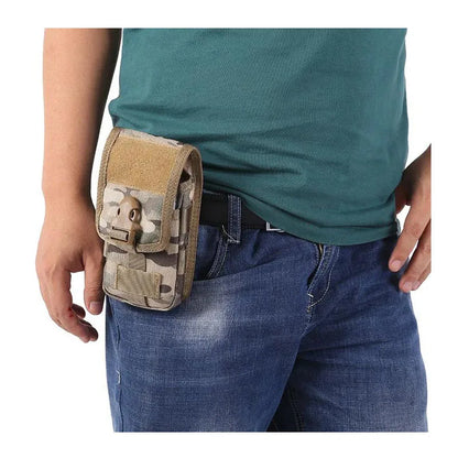 Double Layer Molle Phone Pouch Mobile Phone Case Holder Outdoor Sports Hiking Camping Hunting EDC Tool Waist Bag