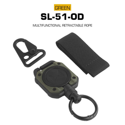 Tactical Multifunctional Retractable Rope Lightweight & Portable Hunting Airsoft Training Gear Battle Belt Plate Carrier