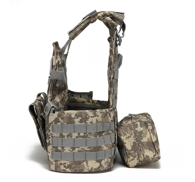 Men Tactical Bag 6094 Vest Molle Bag 600D Nylon CS Combat Tank Top Shooting Expansion Game Air Gun Sports Belt 3 Magazine Bags