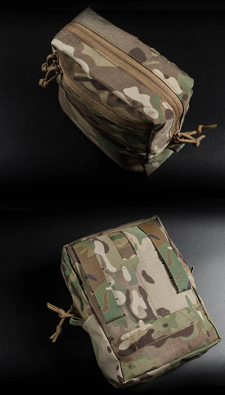 GP Tactical MOLLE Pouch Tall General-Purpose Utility Pack Laser Cut Night Vision Goggles Storage Back Panel Hunting Accessories