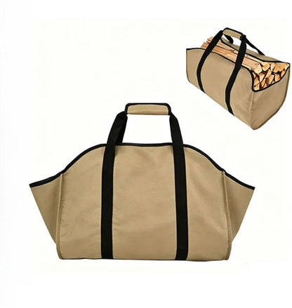 Outdoor firewood storage bag, large capacity Oxford cloth scratch resistant wooden log storage bag, outdoor camping tent, tree branch wood bag