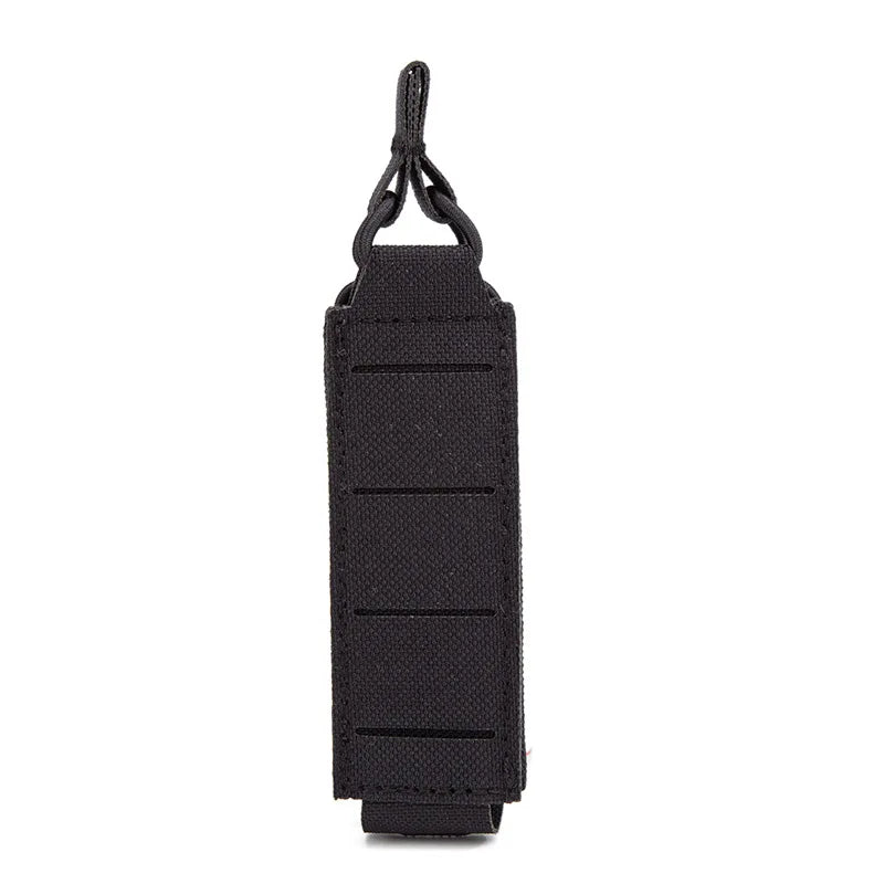 Tactical 9mm Pistol Magazine Pouch Molle Single Mag Carrier Holster Outdoor Hunting Flashlight Torch Holder EDC Tool Waist Bag