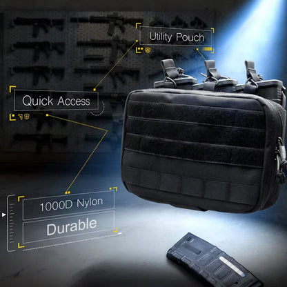 Triple Mag Admin Pouch Tactical Magazine Pouch Molle Utility EDC Organizer Detachable Inner Pocket Mag Holder for M4 M16 5.56mm