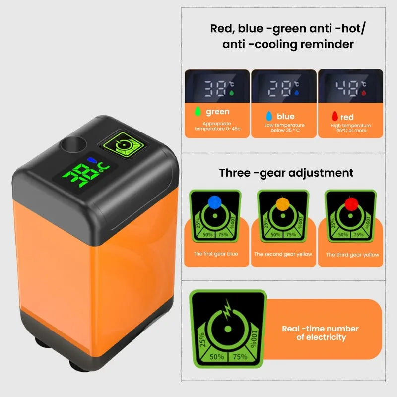 Portable Outdoor Camping Shower with Digital Display Temperature, 7800mAh Electric Shower for Garden Car Washing Pet