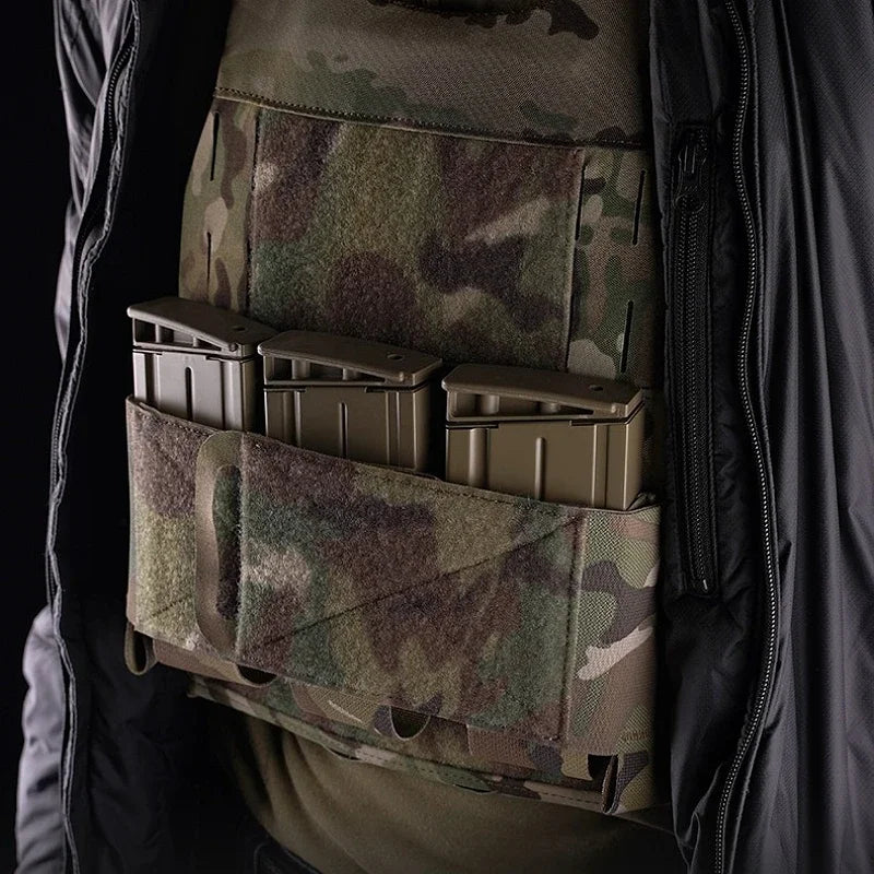 Hunting Triple 762 Magazine Pouch Elastic Retention Hook&Loop MAG Holder Built-in Plate Carrier Vest Accessory Hunting Airsoft