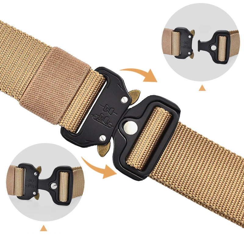 Men's Belt Outdoor Hunting Multi Function Combat Survival 120cm  Canvas For Nylon Male Luxury