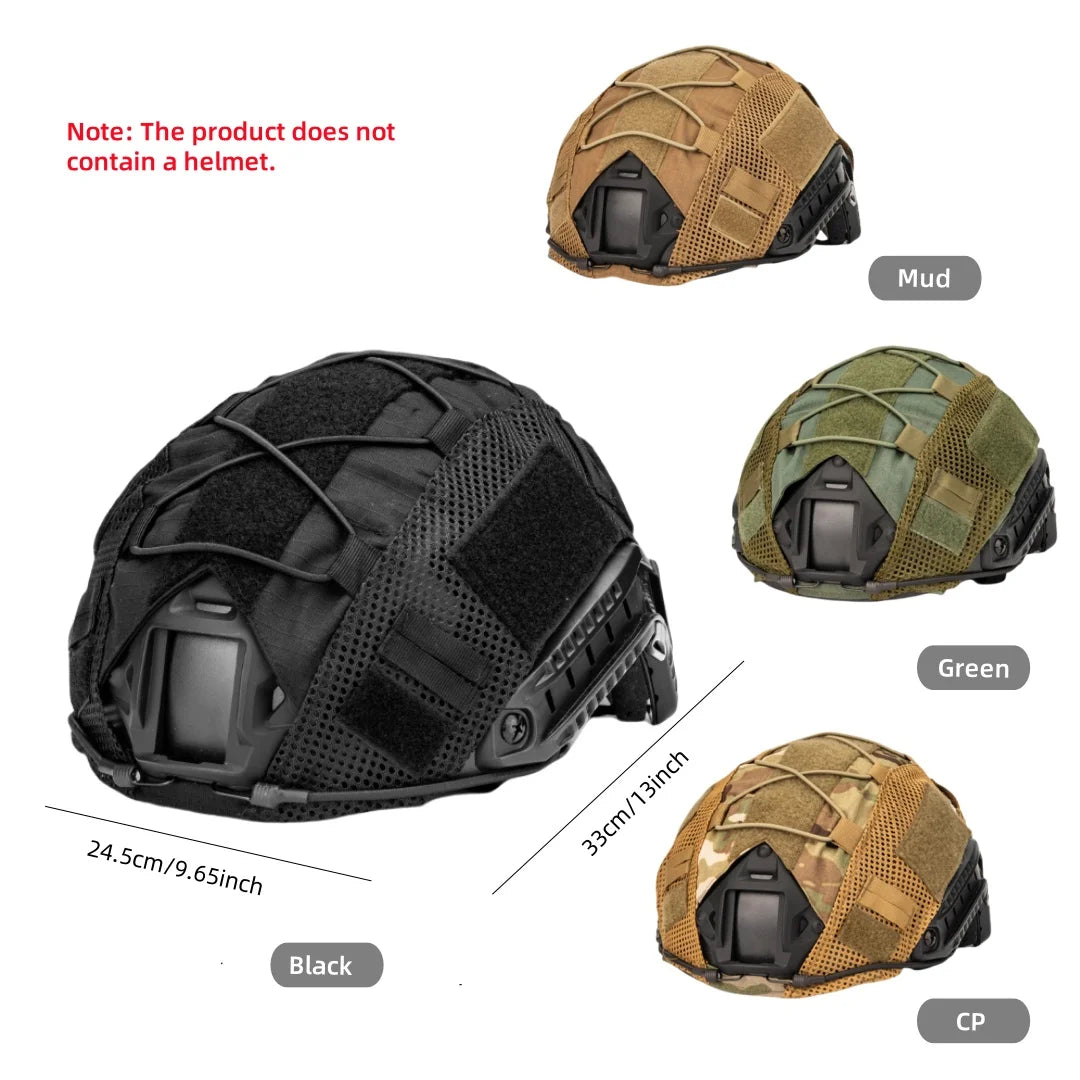 FAST Helmet Cover Multi-Cam Tactical Helmet Mesh with Elastic Cord for Fast MH PJ BJ Helmets Airsoft Paintball Hunting Shooting