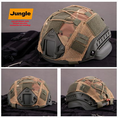 FAST Helmet Cover Multi-Cam Tactical Helmet Mesh with Elastic Cord for Fast MH PJ BJ Helmets Airsoft Paintball Hunting Shooting