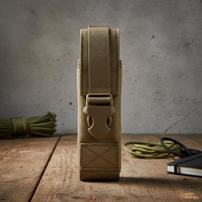 Durable Pouch MOLLE Flashlight Case Nylon Torch Holster Vest Backpack Attach for Outdoor Use