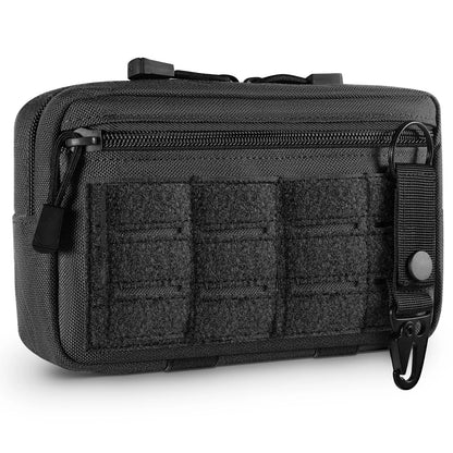 Tactical Molle Admin Pouch Utility Laser Cut EDC Tool Pouch Bag Horizontal Modular Pouches Include US Flag Patch and Keychain