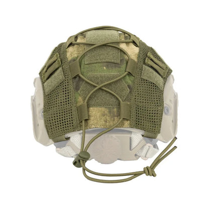 Elastic Cord Tactical FAST Helmet Cover, ATACS FG Camo Helmet Hood for Airsoft CS, Russian Little Green Man Camouflage Cover