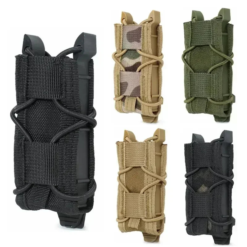 9MM Pistol Single Magazine Pouch Molle Mini Mag Holster EDC Tool Bag Flashlight Torch Holder Hunting Knife Holster Vest Pouches