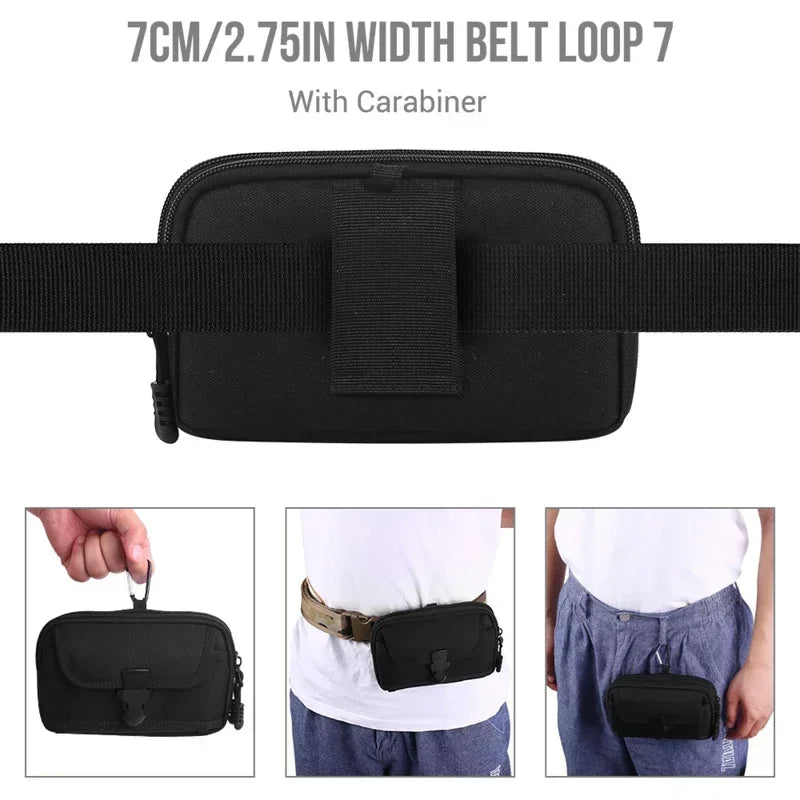 6.5-Inch Nylon Tactical Molle Bag Waistband Waist Bag Pocket Outdoor Phone Bag Waterproof Molle  Equipamiento