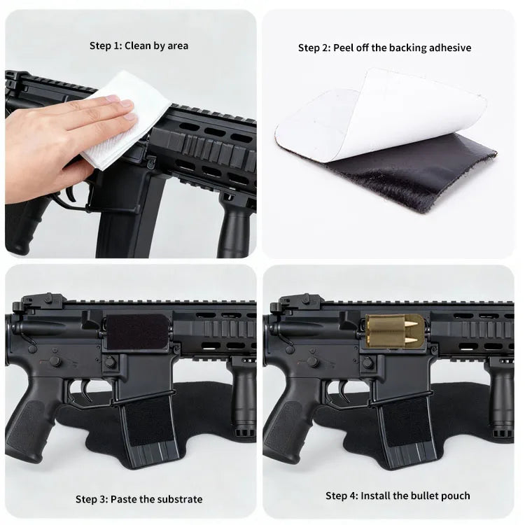 Tactical 2 Rounds Buttstock Ammo Pouch 7.62mm Bullet Magazine Hunting Accessories 2 Hole Ammo Shell Holder Shotgun Bullet Pouch