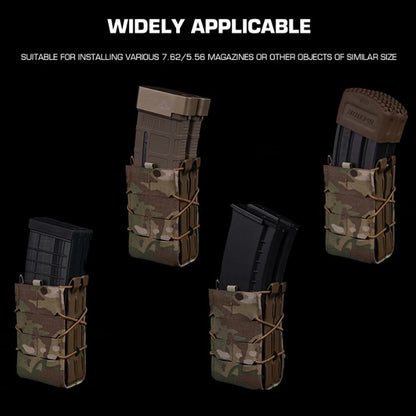Hunting 5.56 7.62 Magazine Pouch Universal M4 AK AR15 Combination Double Mag Pouch for Airsoft Tactical Vest  Molle Waist Belt