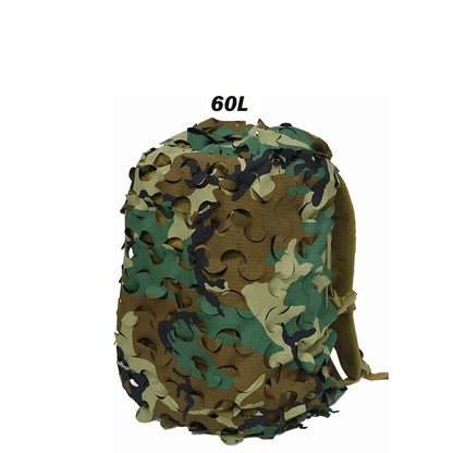 3D Camo Net Backpack Cover 60L 80L  Laser Cut Camouflage Hunting Backpack Cover Paintball Paratrooper Hunting Accessories